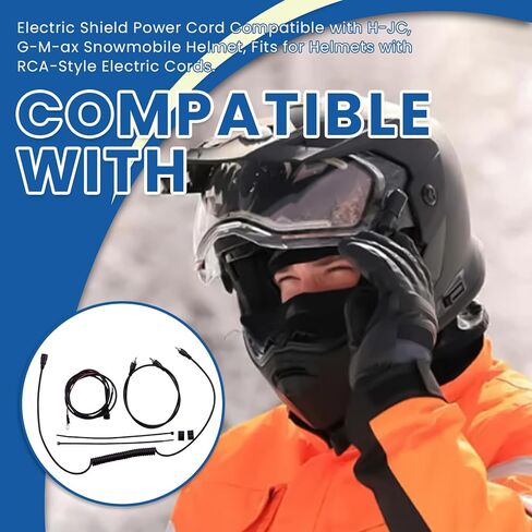 طقم استبدال سلك الطاقة الكهربائية 08-977 متوافق مع خوذة H-JC، G-M-ax Snowmobile، يناسب الخوذات ذات الحبال الكهربائية على طراز RCA in Saudi Arabia