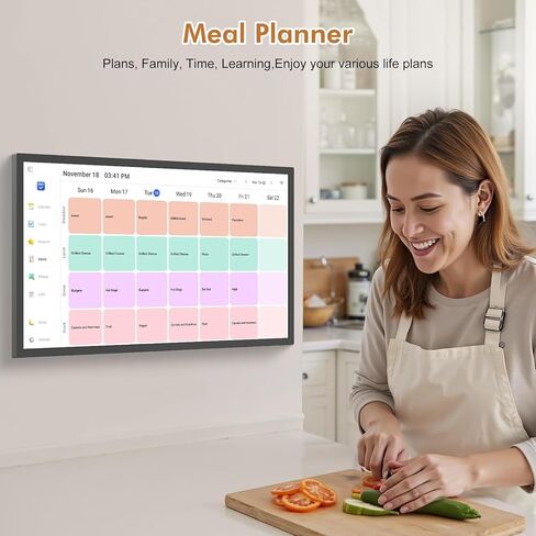 Smart Digital Calendar Chore Chart-for-Family-Planner - 32" Touchscreen Electronic Calendar with Photo Display and Interactive Star System, To do Notepad and Sync Online Calendar via APP, Wall Mounted in Kuwait