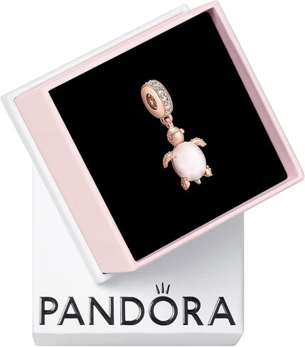Pandora Murano Glass Pink Sea Turtle Dangle Charm - Compatible with Pandora Moments - Gift for Women - Stunning Women's Jewelry - Made with Pandora Rose & Cubic Zirconia - with Gift Box in Saudi Arabia