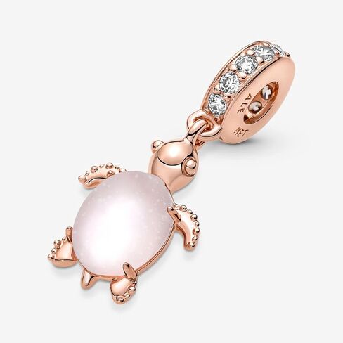 Pandora Murano Glass Pink Sea Turtle Dangle Charm - Compatible with Pandora Moments - Gift for Women - Stunning Women's Jewelry - Made with Pandora Rose & Cubic Zirconia - with Gift Box in Saudi Arabia
