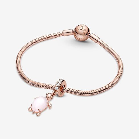 Pandora Murano Glass Pink Sea Turtle Dangle Charm - Compatible with Pandora Moments - Gift for Women - Stunning Women's Jewelry - Made with Pandora Rose & Cubic Zirconia - with Gift Box in Saudi Arabia