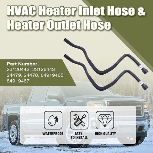 Priprilod HVAC خرطوم مدخل السخان وخرطوم مخرج السخان مناسب لسيارة شيفروليه سيلفرادو 1500 2500 سيلفرادو 1500 LD GMC Sierra 1500 Sierra 1500 Limited 2014-2018 #23126443 23126442 in Kuwait