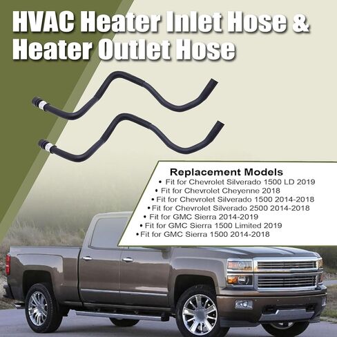 Priprilod HVAC خرطوم مدخل السخان وخرطوم مخرج السخان مناسب لسيارة شيفروليه سيلفرادو 1500 2500 سيلفرادو 1500 LD GMC Sierra 1500 Sierra 1500 Limited 2014-2018 #23126443 23126442 in Kuwait