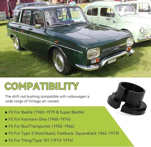 Shift Rod Bushing Fit for Volkswagen Vintage Air Cooled for Beetle 1960-79, Karmann Ghia 1960-74, Bus 1950-66, 1962-73 Type 3, 1973-74 Thing - Restores Smooth, Precise Shifting, 1 Pcs in Saudi Arabia