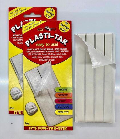6oz Plasti-Tak The Original Re-usable Adhesive Putty 3oz, Reposionable - Won;t Dry -Pack of 2 in Saudi Arabia