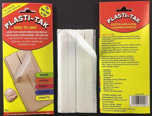 6oz Plasti-Tak The Original Re-usable Adhesive Putty 3oz, Reposionable - Won;t Dry -Pack of 2 in Saudi Arabia