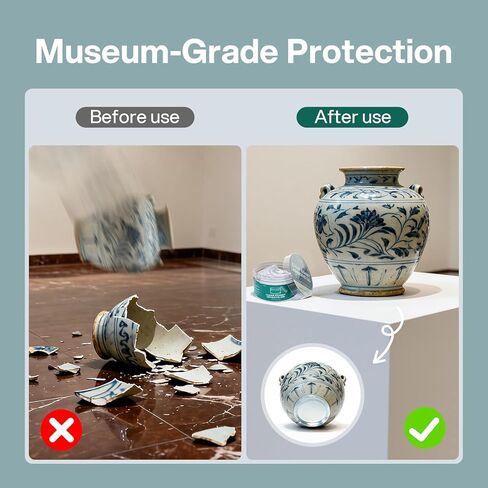 جل لاصق شفاف لمعارض المتحف، شمع معجون لاصق قابل لإعادة الاستخدام، قابل للإزالة ولا يترك بقايا، حماية ضد الاهتزاز للمقتنيات والتماثيل - يمنع السقوط، 5 أونصة in Kuwait