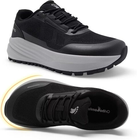 OrthoComfoot Men's Orthopedic Plantar Fasciitis Wide Shoes: Comfortable High Arch Support Trail Running Sneakers for Walking & Hiking, Orthotic Tennis Casual Relief for Flat Feet, Feet Pain in Saudi Arabia