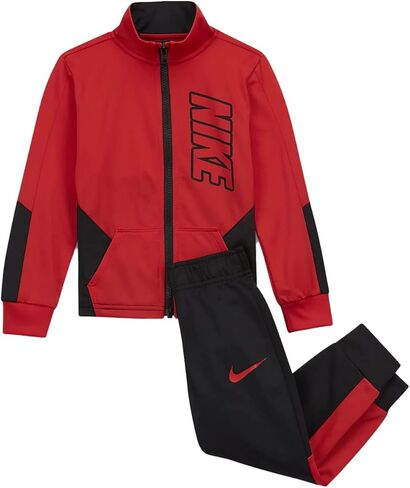 Nike Toddler Boy Dri Fit Full Zip Jacket and Pants 2 Piece Set (Red(76E201-R1N)/B in Saudi Arabia
