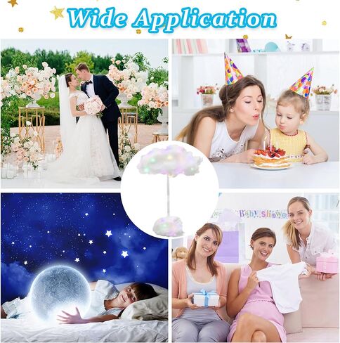 4 Set Artificial LED Cloud Lights Decor, Cloud Baby Shower Decorations 3D Fake Fluffy Cotton Clouds DIY Kit, Perfect as Wall or Table Centerpiece for Birthday Party Nursery Wedding Bridal in Kuwait