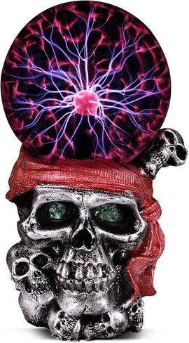 مصباح كرة بلازما حساس للمس، كرة كريستالية سحرية للحفلات باللون الأحمر الكهروستاتيكي لعيد الميلاد (الجمجمة) in Kuwait