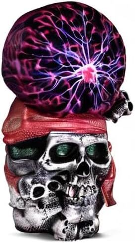 مصباح كرة بلازما حساس للمس، كرة كريستالية سحرية للحفلات باللون الأحمر الكهروستاتيكي لعيد الميلاد (الجمجمة) in Kuwait