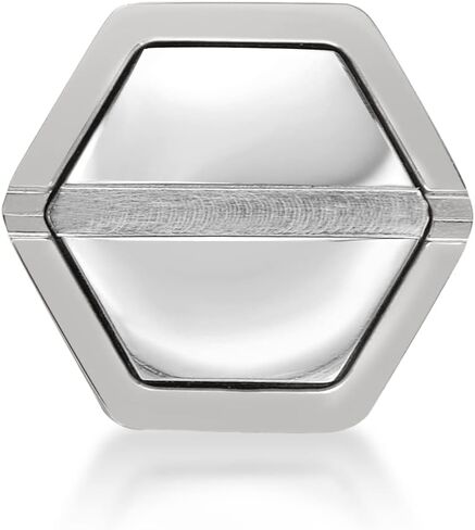Stainless Steel with Black Ion Plating Single Stud Hexagonal Earring for Men 9mm by Metro Jewelry in Saudi Arabia