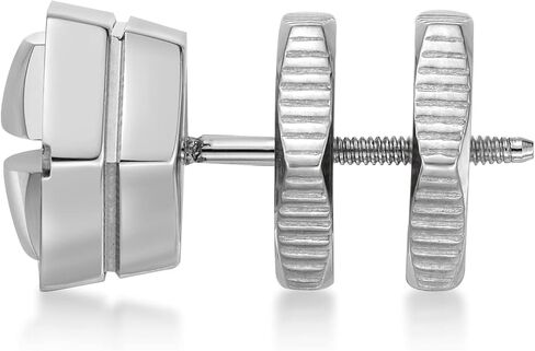Stainless Steel with Black Ion Plating Single Stud Hexagonal Earring for Men 9mm by Metro Jewelry in Saudi Arabia