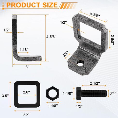 مشبك وصلة مضاد للخشخشة مقاس 2.5 بوصة، أداة ربط شديدة التحمل مع وسادتين كاتم صوت ودبوس، تقليل الضوضاء وسحب مقطورة آمنة، مثبت وصلة مسحوق مقاوم للصدأ لمقاومة التآكل in Kuwait
