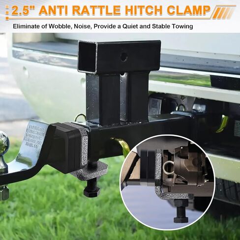 مشبك وصلة مضاد للخشخشة مقاس 2.5 بوصة، أداة ربط شديدة التحمل مع وسادتين كاتم صوت ودبوس، تقليل الضوضاء وسحب مقطورة آمنة، مثبت وصلة مسحوق مقاوم للصدأ لمقاومة التآكل in Kuwait