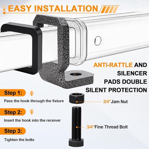 مشبك وصلة مضاد للخشخشة مقاس 2.5 بوصة، أداة ربط شديدة التحمل مع وسادتين كاتم صوت ودبوس، تقليل الضوضاء وسحب مقطورة آمنة، مثبت وصلة مسحوق مقاوم للصدأ لمقاومة التآكل in Kuwait