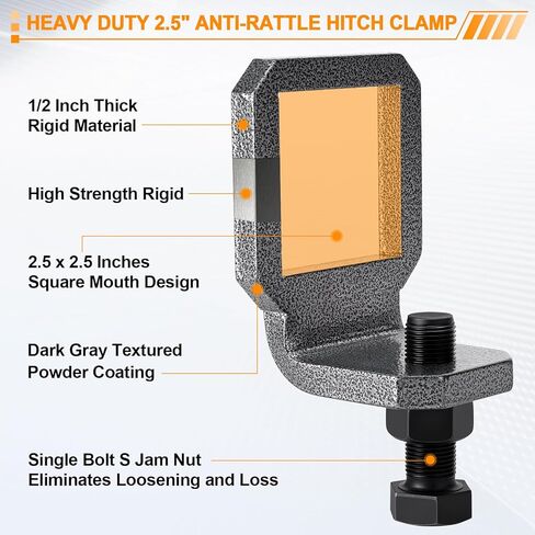 مشبك وصلة مضاد للخشخشة مقاس 2.5 بوصة، أداة ربط شديدة التحمل مع وسادتين كاتم صوت ودبوس، تقليل الضوضاء وسحب مقطورة آمنة، مثبت وصلة مسحوق مقاوم للصدأ لمقاومة التآكل in Kuwait