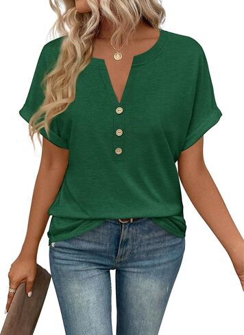 Womens Summer Tops Spring Short Sleeve V Neck True Classic T Shirt Casual Cute Fashion Beach Vacation Clothes 2026 in Kuwait