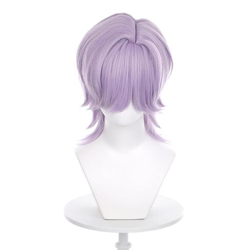 Short Light Purple Coslay Wigs Halloween Custome Party Wig for Men in Saudi Arabia