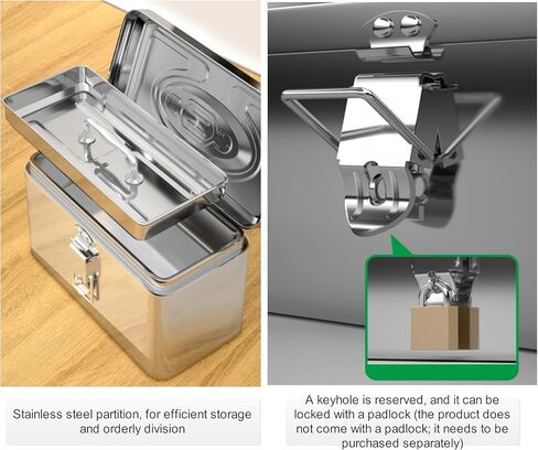 صندوق أدوات الجرار عالي التحمل، مع دعامة تثبيت، يمكن تركيبه على هيكل الحماية من الانقلاب (ROPS)، مصنوع من الفولاذ المقاوم للصدأ، مع فتحات قفل، وهو ملحق جرار متعدد الوظائف (16 بوصة) in Kuwait