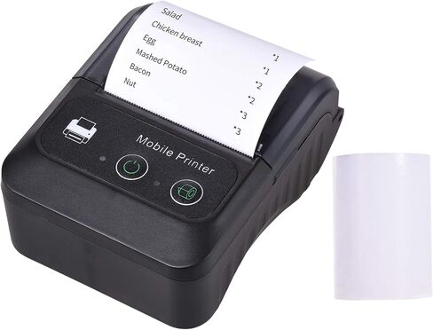طابعة إيصالات حرارية محمولة BT 58 مم 2 بوصة، طابعة محمولة صغيرة USB بيل POS تدعم أمر الطباعة ESC/POS متوافق مع Android/iOS/Windows للشركات الصغيرة ومتجر بيع بالتجزئة in Saudi Arabia