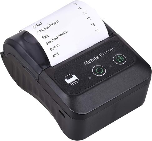 طابعة إيصالات حرارية محمولة BT 58 مم 2 بوصة، طابعة محمولة صغيرة USB بيل POS تدعم أمر الطباعة ESC/POS متوافق مع Android/iOS/Windows للشركات الصغيرة ومتجر بيع بالتجزئة in Saudi Arabia