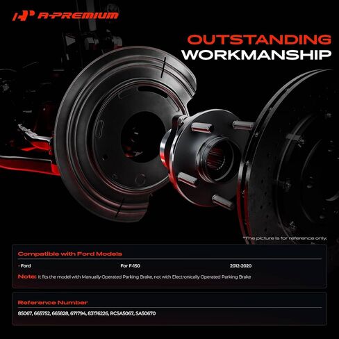 درع غبار الفرامل الخلفية للسائق والركاب الجانبي A-Premium متوافق مع موديلات Ford - F-150 F150 2012-2020، مع فرامل انتظار تعمل يدويًا، مجموعة مكونة من قطعتين in Saudi Arabia