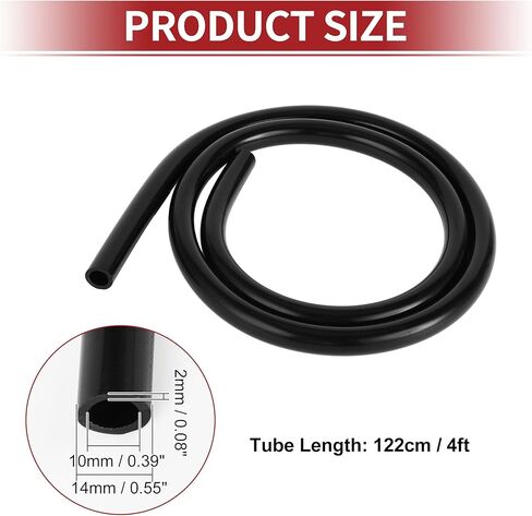ACROPIX 130PSI أقصى ضغط سيليكون خرطوم أنابيب فراغ خط فراغ السيارات درجة حرارة عالية 4FT 3/8 "10 مم معرف 2 مم سمك سيليكون أسود in Kuwait
