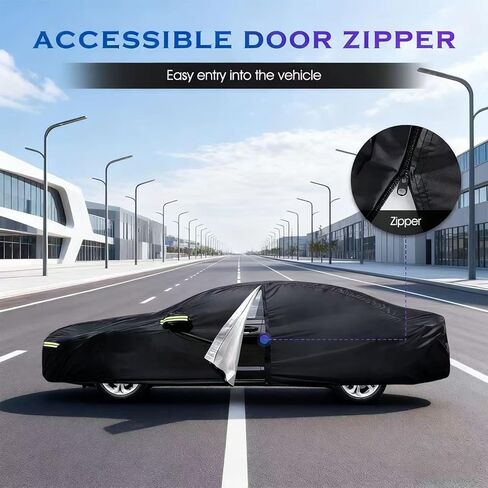 Sedan Car Cover, Car Cover Waterproof All Weather for Automobiles, Outdoor Full Car Covers Windproof Universal Fit for Sedan 178-185 inch in Saudi Arabia
