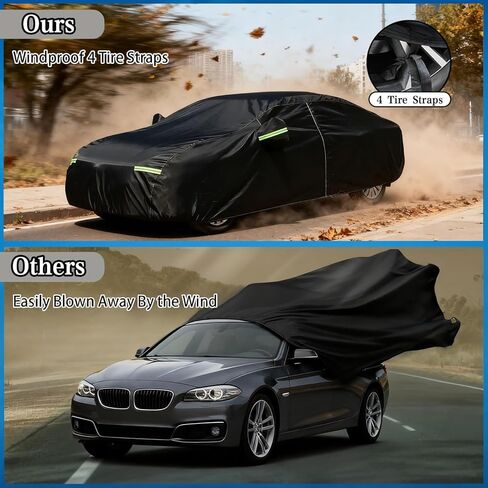 Sedan Car Cover, Car Cover Waterproof All Weather for Automobiles, Outdoor Full Car Covers Windproof Universal Fit for Sedan 178-185 inch in Saudi Arabia