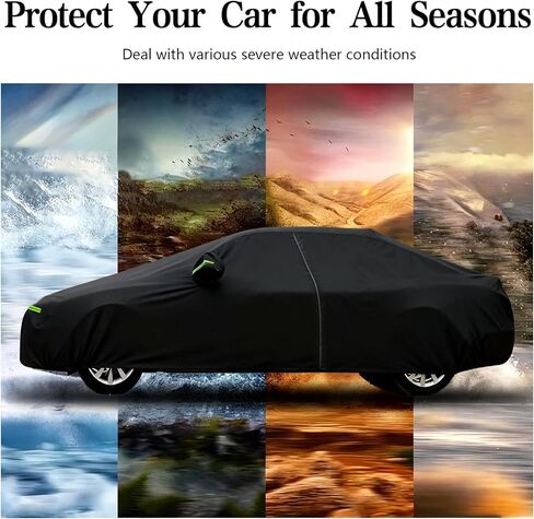 Sedan Car Cover, Car Cover Waterproof All Weather for Automobiles, Outdoor Full Car Covers Windproof Universal Fit for Sedan 178-185 inch in Saudi Arabia