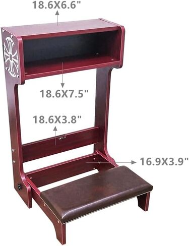 FixtureDisplays 32X20X20" Prayer Bench, Padded Kneeler with Book Shelf, Easy Fold-Away Prayer Table Chair 10104 in Saudi Arabia