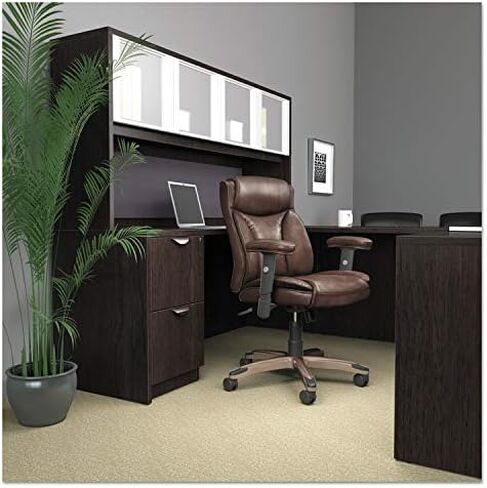 Alera RL4319E Reception Lounge Series Guest Chair, Espresso/Black Leather in Saudi Arabia