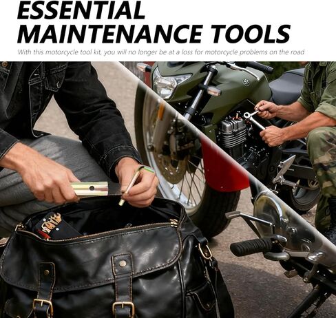 مجموعة أدوات الدراجات النارية 8 قطع، مجموعة أدوات الدراجات النارية العملية تتضمن كماشة / مقبس توصيل شرارة مزدوج الرأس / مفك براغي / مفتاح ربط / حقيبة تخزين، مجموعة أدوات الدراجة الترابية المحمولة in Kuwait