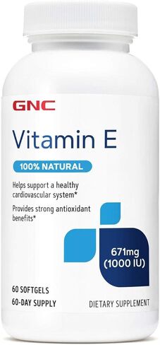 GNC Vitamin E 100% Natural 1000IU - 60 Softgels in Saudi Arabia