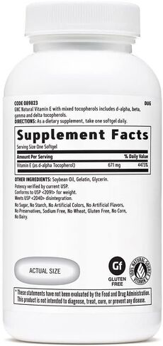 GNC Vitamin E 100% Natural 1000IU - 60 Softgels in Saudi Arabia