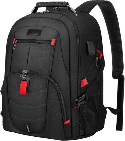 SAHARA - All-in-One Backpack with Anti-Theft lock Fits Laptops up to 17.3", Black/Purple, (LT00088) in Saudi Arabia