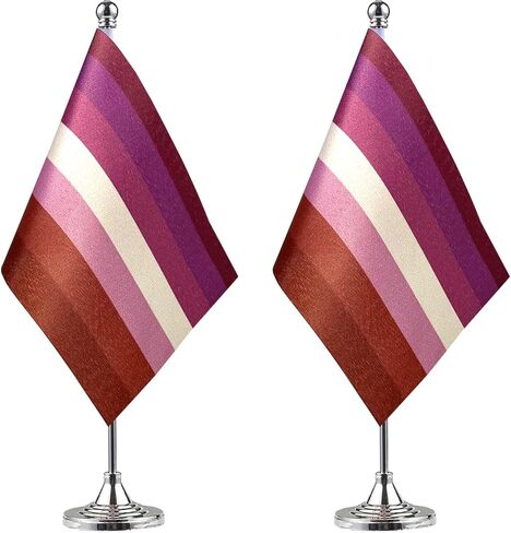 wxtwk 2 حزمة التقدم فخر قوس قزح مكتب العلم صغير صغير مثلي الجنس LGBT الجدول الأعلام مع قاعدة الوقوف، قوس قزح ماردي غرا مهرجان الأحداث الاحتفال الزينة in Kuwait