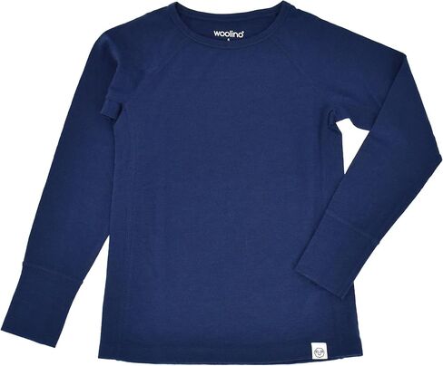 Woolino Merino Wool Base Layer for Kids - Super Soft Kids Long Sleeve Thermal Top and Leggings - All Natural Base Layer Shirt and Bottoms - Deep Blue in Saudi Arabia