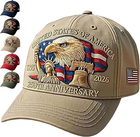 United States 250th Anniversary Hat with Eagle & Liberty,Anniversary USA Hat,Bald Eagle Embroidery Patriotic Baseball Cap in Saudi Arabia