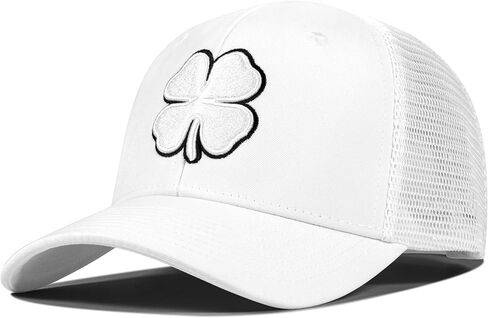 قبعات البرسيم للرجال والنساء، قبعة بيسبول جولف لاكي سوداء، قبعة ذات 4 أوراق، قبعة مطرزة in Kuwait