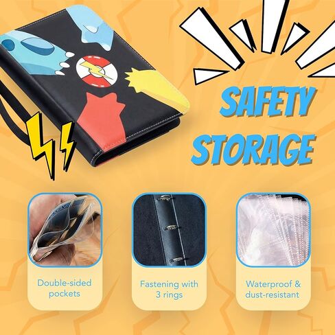 KS SHOP® 1080 Pockets Card Binder – Premium 9 Pocket Trading Card Album with 60 Double-Sided Sheets | 3-Ring Zipper Collection Book | Waterproof Card Holder with Wrist Strap in Saudi Arabia