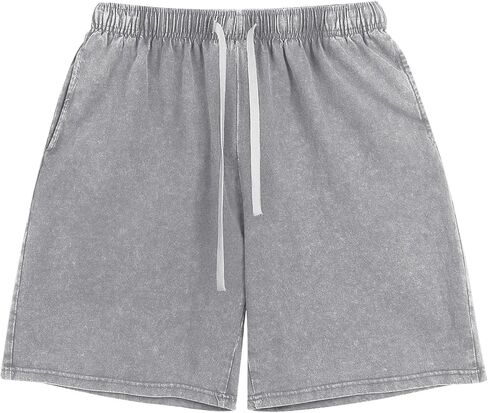 Boys Acid Washed Cotton Athletic Shorts Kids Active Gym Cool Casual Jogger Sweat Shorts with Pockets 3-12Y in Kuwait