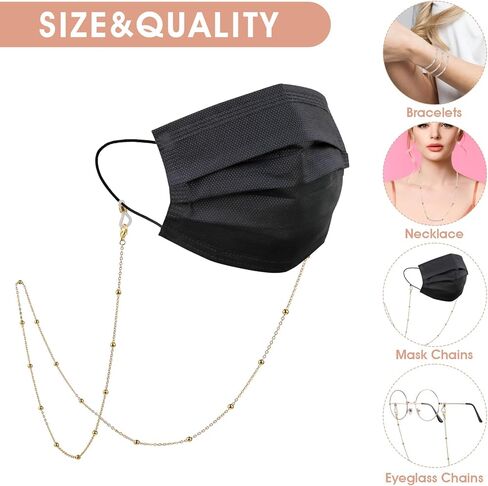 3Pcs Eyeglass Holders Around Neck, Eyeglass Chain for Women Stylish Beaded Glasses Lanyard for Girls Glasses Neck Strap Vintage Reading Glass Chain with Loop Ring in Saudi Arabia