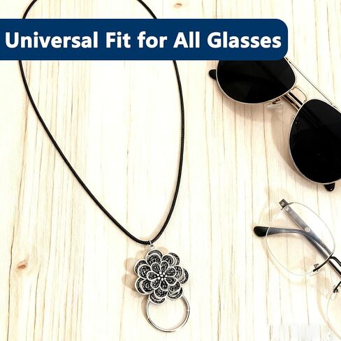 Eyeglass Necklace Holder Leather Strap with Loop Sunglass and Eye Glasses Chain for Women Stylish Flower Hanging Ring Eyewear Holder Comfortable Cord for Glasses in Saudi Arabia