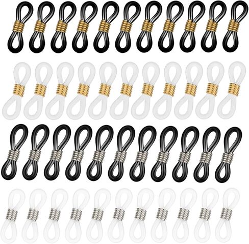Giantree 40 Pack Eyeglass Chain Connector, Adjustable Anti-Slip Silicone Eyeglass Strap Holder Chains End Loop for Women Men Eyeglasses Sunglasses Necklace Chain Strap(Short Spring) in Saudi Arabia