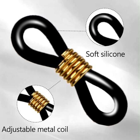 Giantree 40 Pack Eyeglass Chain Connector, Adjustable Anti-Slip Silicone Eyeglass Strap Holder Chains End Loop for Women Men Eyeglasses Sunglasses Necklace Chain Strap(Short Spring) in Saudi Arabia