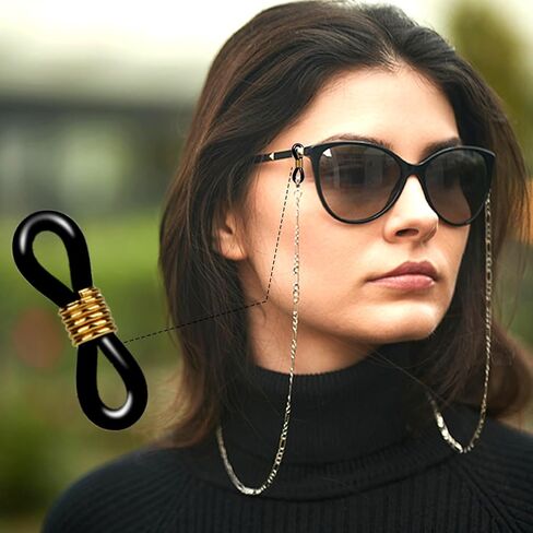 Giantree 40 Pack Eyeglass Chain Connector, Adjustable Anti-Slip Silicone Eyeglass Strap Holder Chains End Loop for Women Men Eyeglasses Sunglasses Necklace Chain Strap(Short Spring) in Saudi Arabia