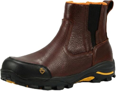 SUREWAY Mens Slip On Chelsea Work Boots for Men,Extremely Comfortable,Thicker Genuine Leather,Superior Oil/Slip Resistant Rubber Sole in Saudi Arabia